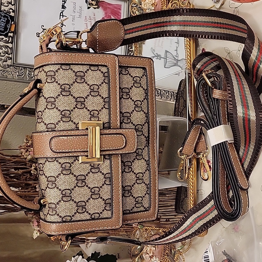GD DESIGNER LOOK PREMIUM QUALITY CROSSBODY SATCHEL SHOULDER BAG 2 STRAPS